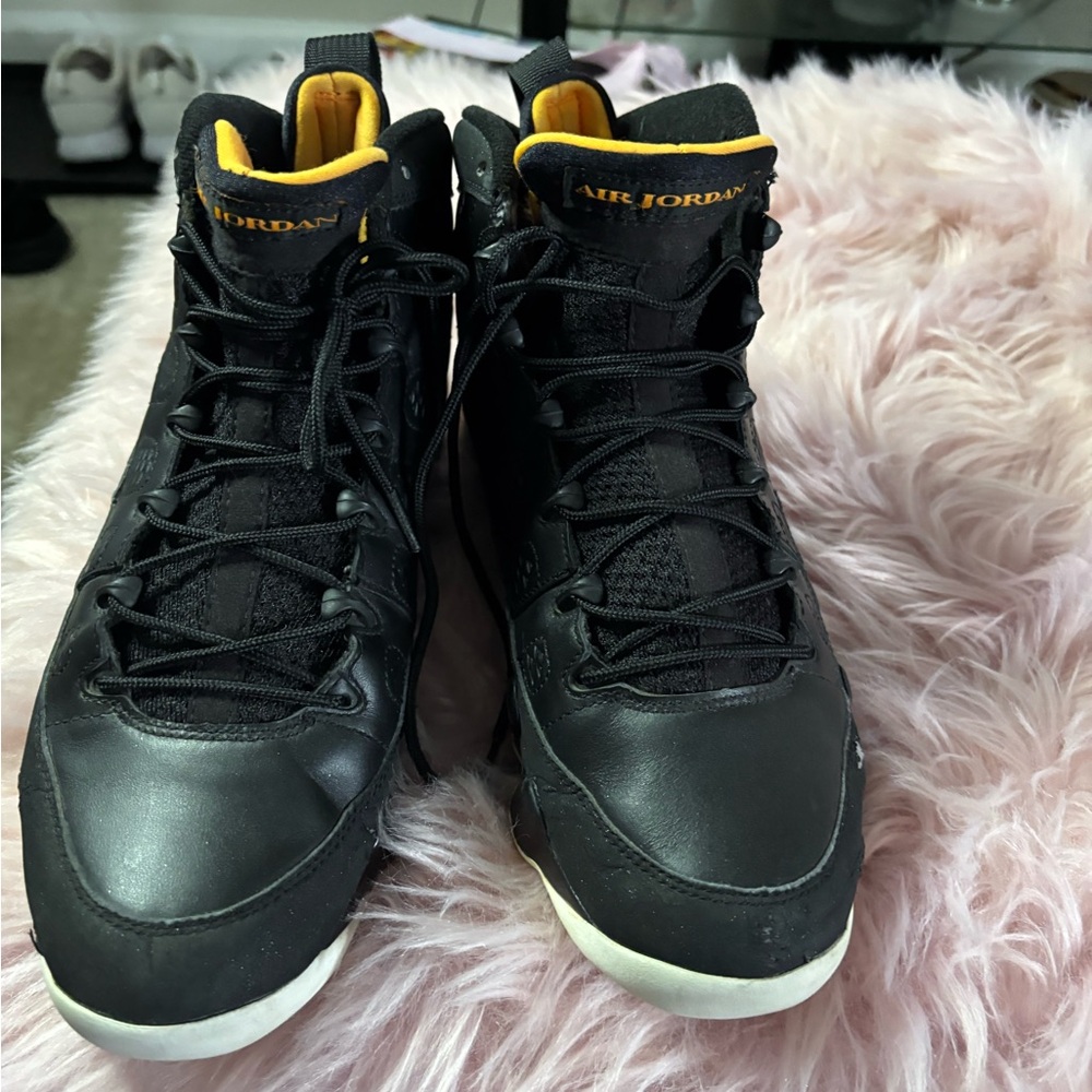 Jordan Black and Yellow Sneakers